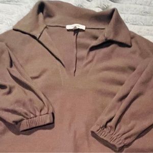 Brown cropped polo